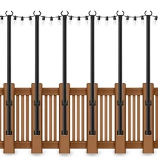 6 Pack 5 Ft String Light Poles, String Light Poles for Outside with 6 Pack 5FT