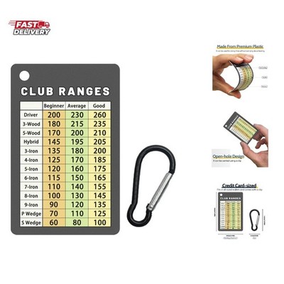 Golf Club Range Chart Card, Easy Carry with Credit Card Size,Sturdy Golf Yard...