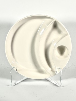 Maxwell & Williams Porcelain Segmented Serving Plate 8  White Divided Dip Dish