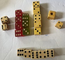 Vintage Lot Of  21 Dice - 14 Bakelite - 1 Bon...