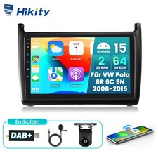 DAB+ Autoradio CarPlay Android15 Navi GPS RDS SWC Für VW Polo 6R 6C 9N 2008-2015