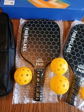 New FMR Pickle Ball Racquet Paddle Paddles Set w/Balls Storage Bag New Box