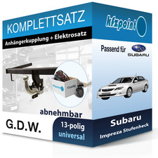 Für Subaru Impreza Stufenheck 00- G.D.W. Anhängerkupplung abnehmbar + 13polig FP