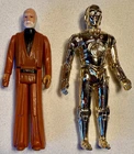 Lot of 2 Vintage 1977 Star Wars Action Figures - C-3PO and Obi-Wan Kenobi
