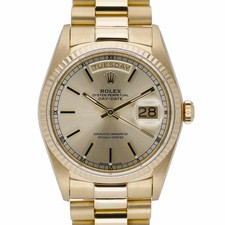 Rolex Day-Date 18038 with 36mm 18ct Yellow Gold case and Champagne dial. Good...