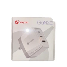 Volcan 65W USB C Charger, GaN Charger Block 3-Port Fast Charger