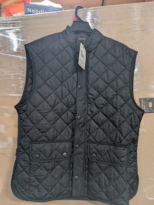 Barbour Men's Black Lowerdale Quilted Gilet Full Zip Vest Sz XL