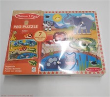 Melissa  Doug Wooden Peg Puzzle 4pk - Vehicles, Farm, Safari, Pets