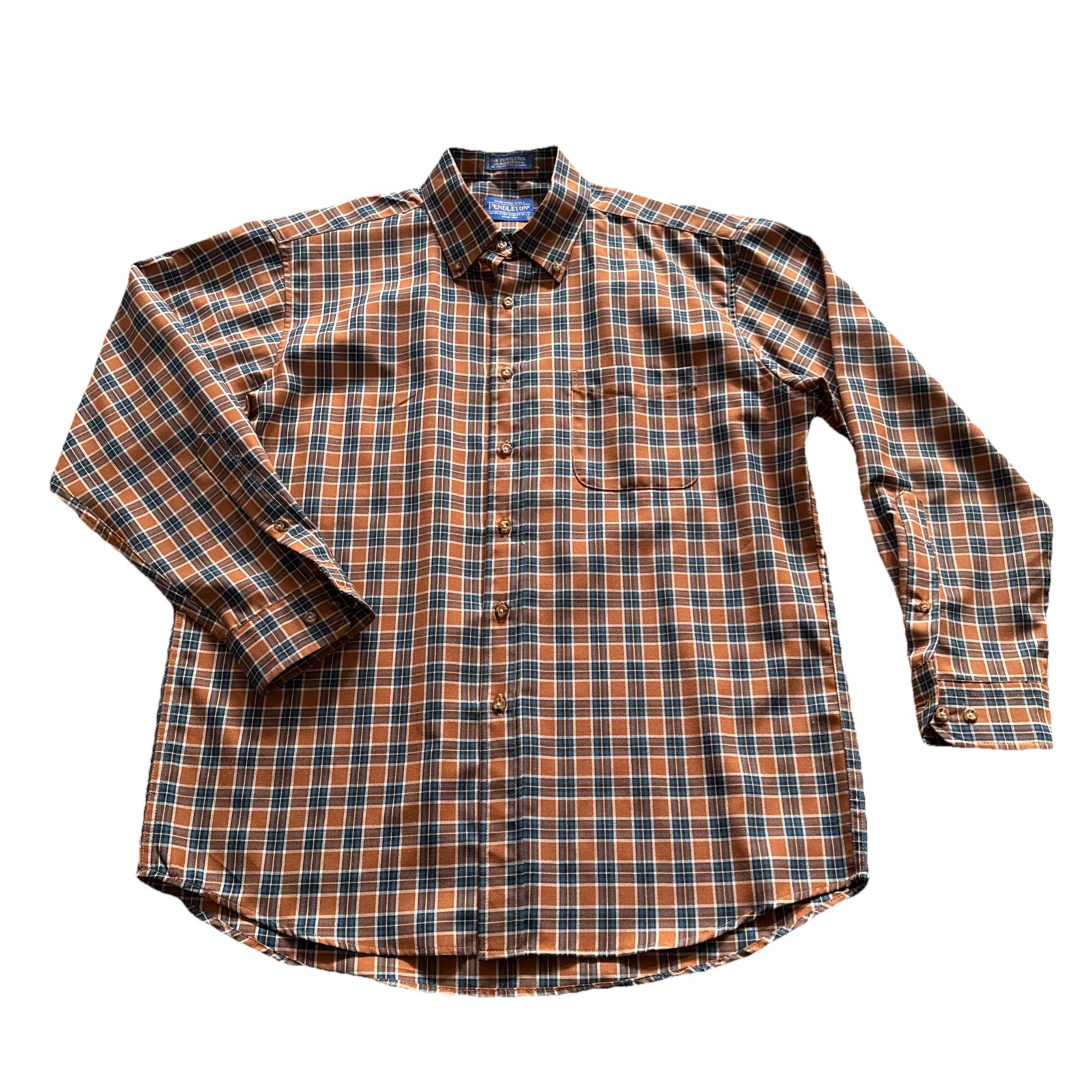 Pendleton Sir Pendleton Worsted Wool Plaid Button… - image 1