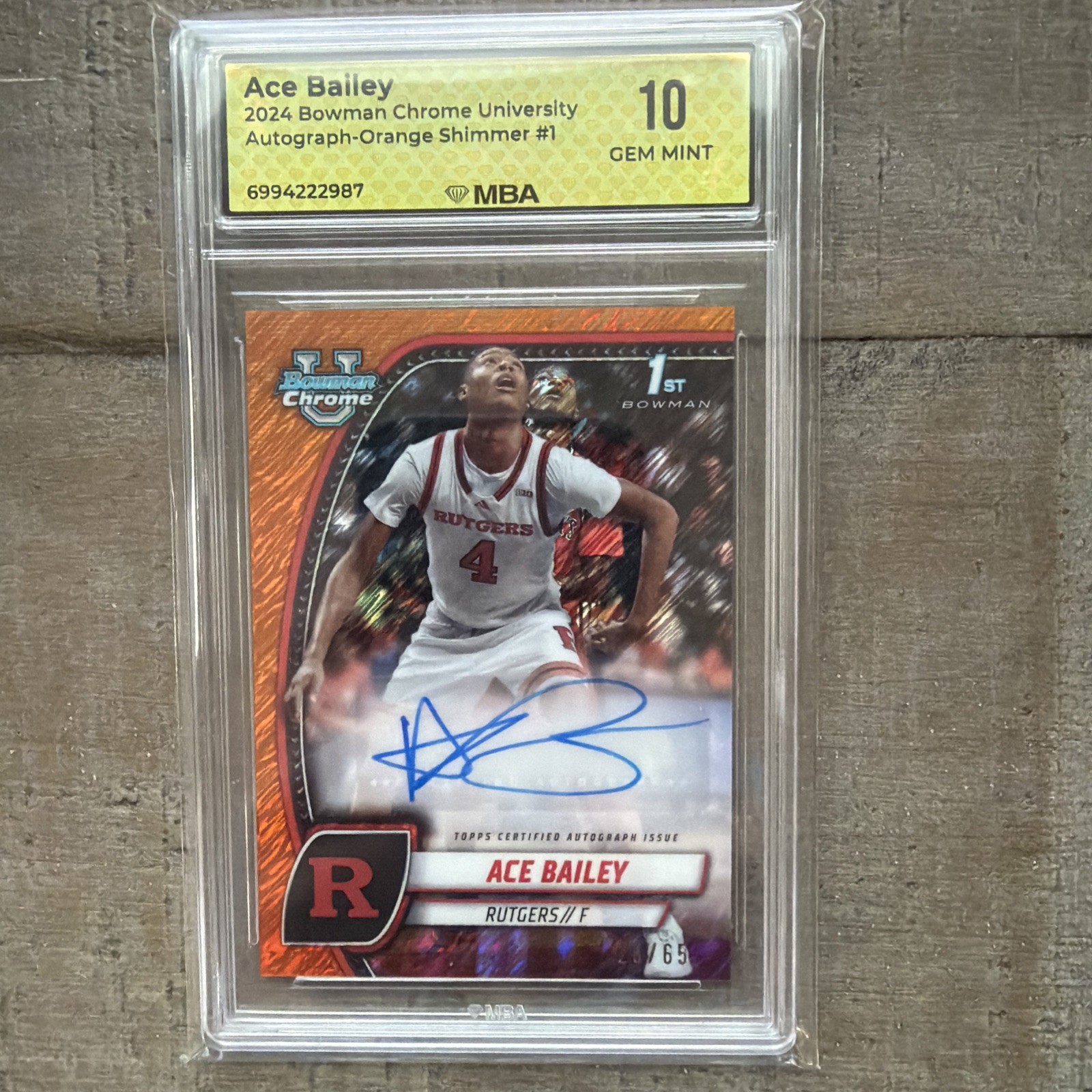 2024-25 Bowman Chrome Ace Bailey #1 Auto 26/65