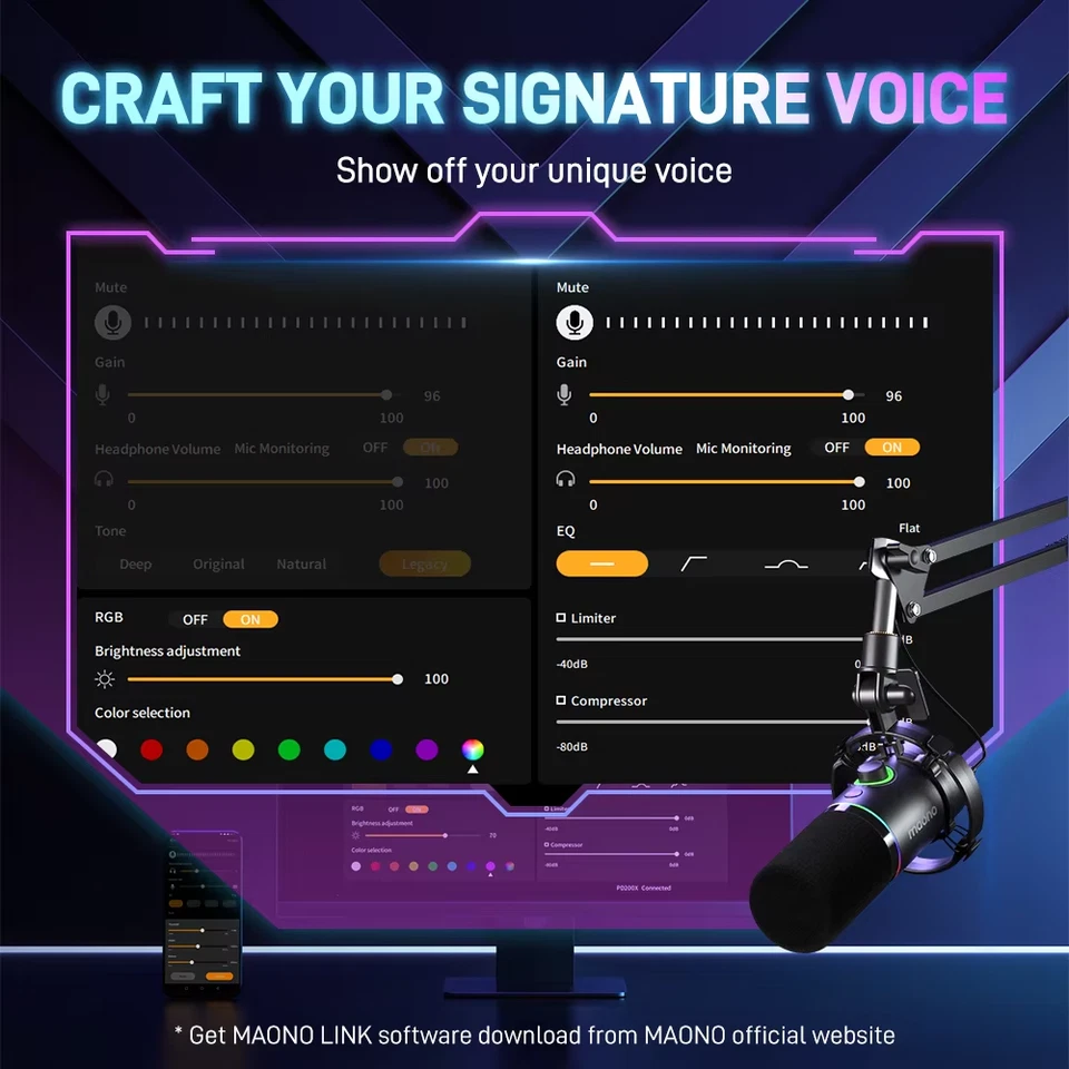 XLRUSB Dynamic Microphone For Gaming Recording Streaming Youtube Metal Mic With - Image 2 of 4