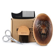 Beard Brush, Beard Brush Kit Boar Bristle Beard Brush for Men Wooden Mustache...