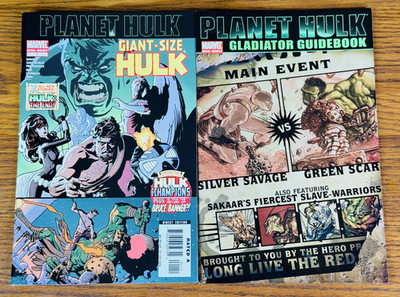 PLANET HULK GIANT SIZE HULK #1 & GLADIATOR GUIDEBOOK LOT OF 2 ONE-SHOTS 2006