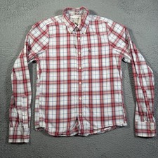 Abercrombie  Fitch Long Sleeve Muscle Shirt Mens Large Red Plaid Button Down