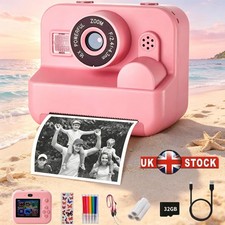 Kids Camera Instant Print Camera for Kids with 32G Card and 3 Rolls Print Paper.
