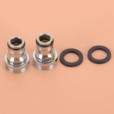 2x Faucet Tap Adapter Connector Garden Hose Brass Plug Coupling M22 M24 Acc