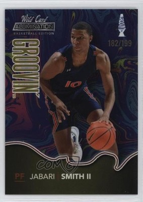 2021 Wild Card Alumination Groovin' Blue - Yellow Nameplate Jabari Smith Jr 3ff