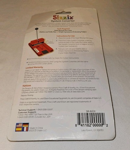 Sizzix System Converter. Converts Die Cutter To Impression Embosser. New - Picture 2 of 3