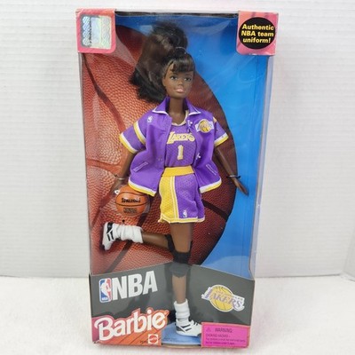 Barbie NBA Los Angeles Lakers African American 20705 Doll 1998 Authentic Uniform