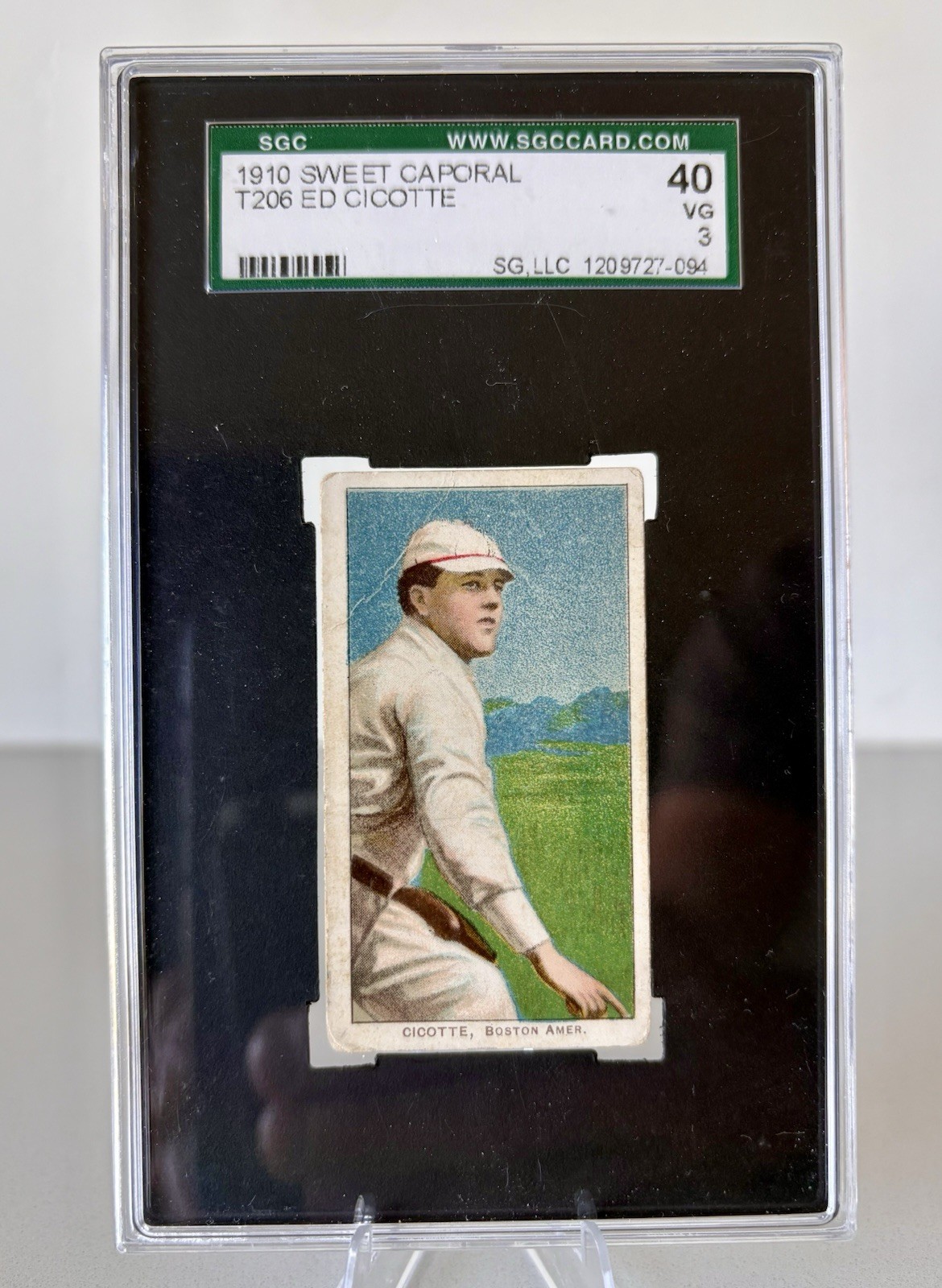 1909-11 Sweet Caporal T206 Ed Cicotte SGC 3 VG  Boston Red Sox