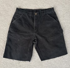 Carhartt Men's Carpenter Shorts Black 36 With 9 Inseam Cut-offs