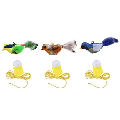 Cats Teaser Sparrow Toy for Felines Play Hanging Type Chirping Bird Supplies
