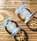 Lot of 2 Vtg 80s Waterford Crystal Carving Knife Rests 2.25" Large Ireland