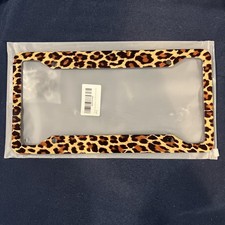 Cheetah Print Aluminum License Plate Frame Glossy Finish