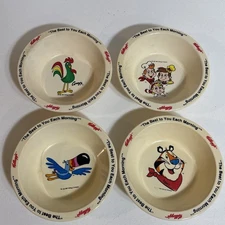 Kellogg's Vintage 1995 Promotional Mascot Character Cereal Bowls Set of 4