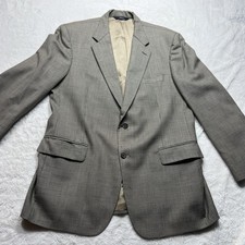Brooks Brothers Blazer Mens 42R Black Beige 2 Button Worsted Wool Union Made USA