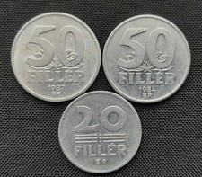 💰🇭🇺 Lot of 3 Hungary Filler Coins – 50 & 20 Filler – Hungarian Republic