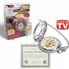 Railroad POCKET WATCH Kansas City Limited Edition COA Jesse James 26” Chain New