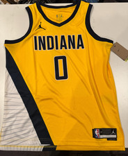 Tyrese Haliburton Gold Yellow Indiana Pacers Jersey Size Large