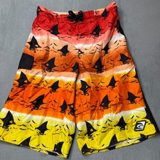 Laguna Youth Boys Sz XL 18/20 Swim Trunks/Board Pants Red Yellow Orange Shark