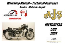 AJS Matchless 500cc Manuale Officina Riparazione Servizio 1957