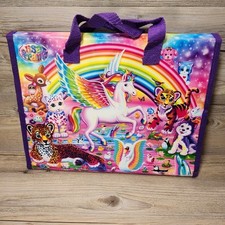 2016 Lisa Frank Rainbow Unicorn Pegasus  Friends Trifold Portfolio Binder SK045