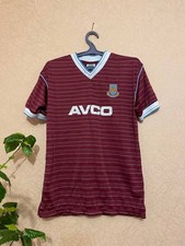 Score Draw West Ham United Retro AVCO Sponsor Claret Blue Home Shirt Size M