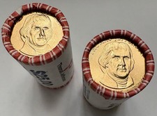 2007 Jefferson Presidential $1 Dollar: Lot of 2 US Mint Rolls - Phil & Denver 