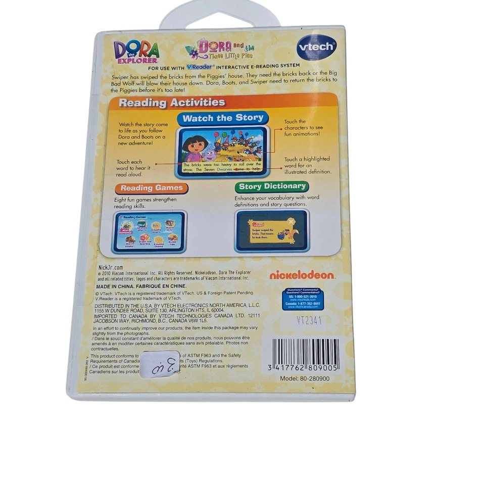 VTech V.Reader System 1156 W Stylus w two sealed games Sponge Bob & Dora Works - Image 3 of 4