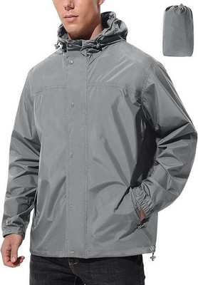 Chaqueta impermeable ligera con capucha para hombre ideal ciclismo y senderismo