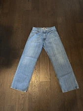 Levis Jeans Men 34x34 Blue 569 Loose Straight Denim Workwear Faded (Act 34x32)