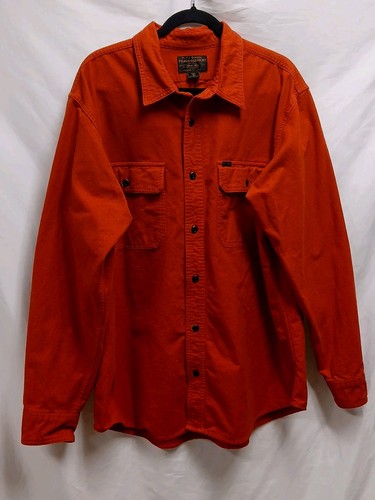 Filson Camicia Uomo Flanella Pesante Cotone Rosso Lavoro Campeggio Caccia Tinta Unita Extra Large