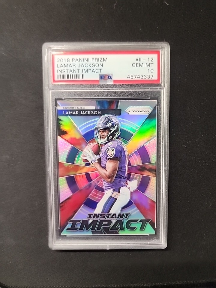 2018 Panini Prizm Instant Impact Lamar Jackson ROOKIE RC #II-12 PSA 10 GEM MINT