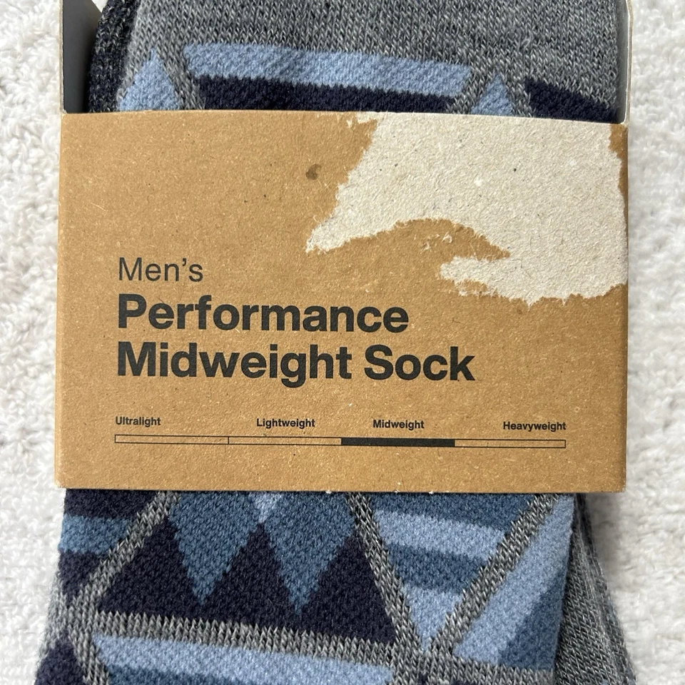 Burton Men's Performance Midweight Socks Dark Slate Heather Blue Wool Large NWT - Image 4 of 4