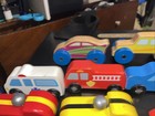 Lot(061)- Wooden City Vehicle Set 23Piece Included Firetruck Taxi Bus Police Car — photo 9
