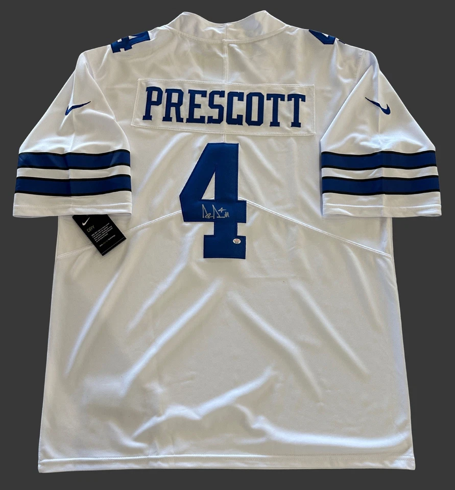 Camiseta de los vaqueros firmada por Dak Prescott. Certificado de autenticidad PAAS. Nike nuevas con etiquetas Foto 2 de 4