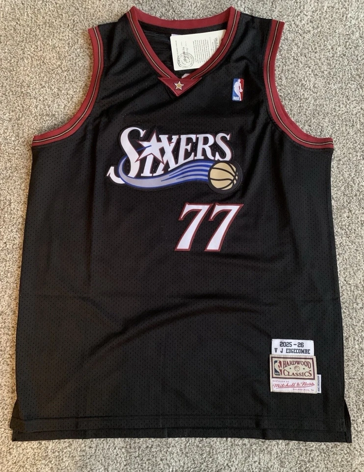 Camiseta deportiva XL NUEVA CON ETIQUETAS M & Ness Hardwood Classics VJ Edgecombe Sixers 76ers Foto 2 de 2
