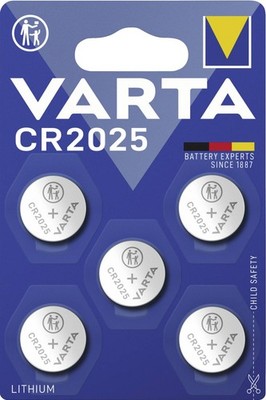Varta Knopfzellen Batterie CR 2025 Electronics 5-er Pack Lithium
