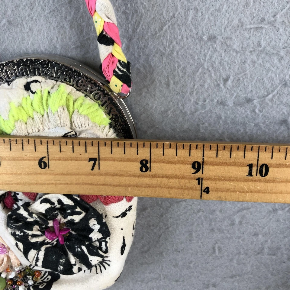 Christian Lacroix Bazar Corazón Cartera Mujer Pequeño Bordado Cuentas Bolso de Mano Foto 4 de 4