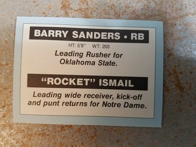 Barry Sanders Oklahoma OSU Raghib Rocket Ismail Notre Dame Top Picks Glossy NM